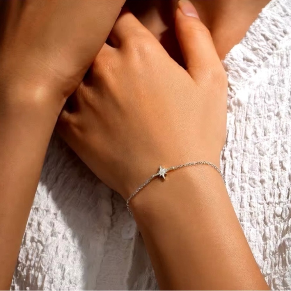 925 Sterling Silver North Star Bracelet With Gift Box Holiday Gift